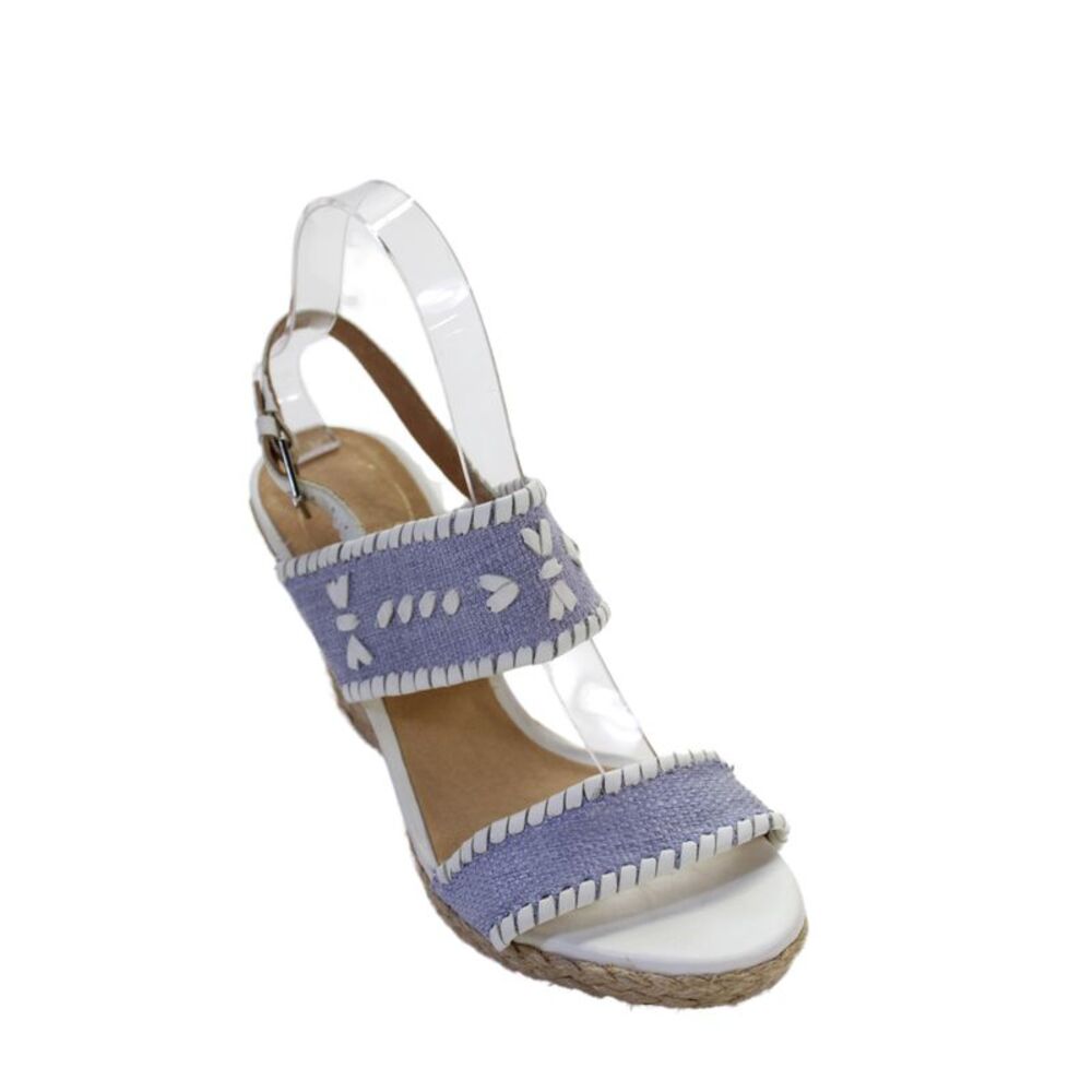 Jack Rogers Women's Open Toe Espadrille Wedge Sandals Blue Size 7.5